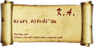 Kraft Alfréda névjegykártya